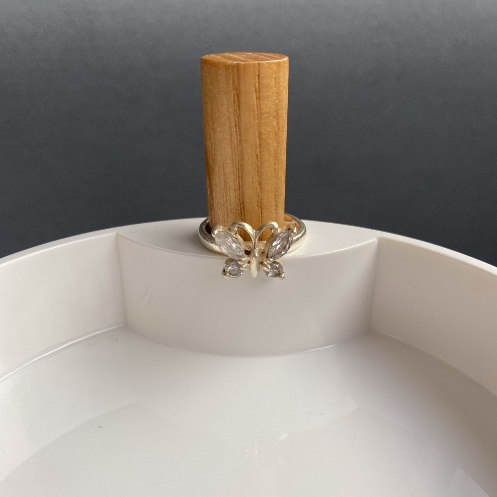 925 Sterling Silver Ring, Butterfly with Clear Cubic Zirconia Stones, Size 6